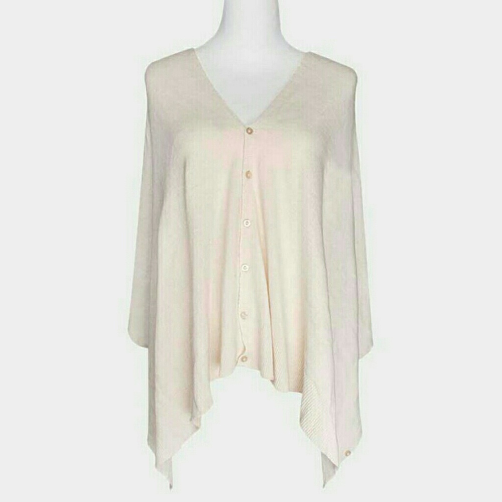 V Neck Button Poncho - Picture 4 of 5